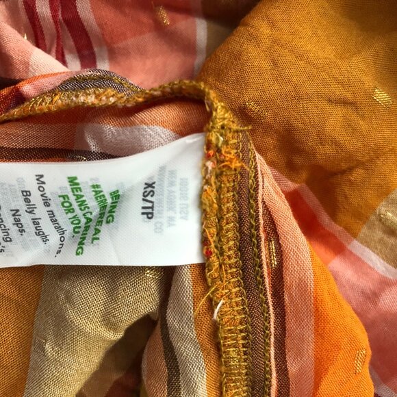 NWT Aerie Plaid Ruffle Mini Dress XS Lurex Thread Tassel Halter Neck – Chic - Picture 3 of 8